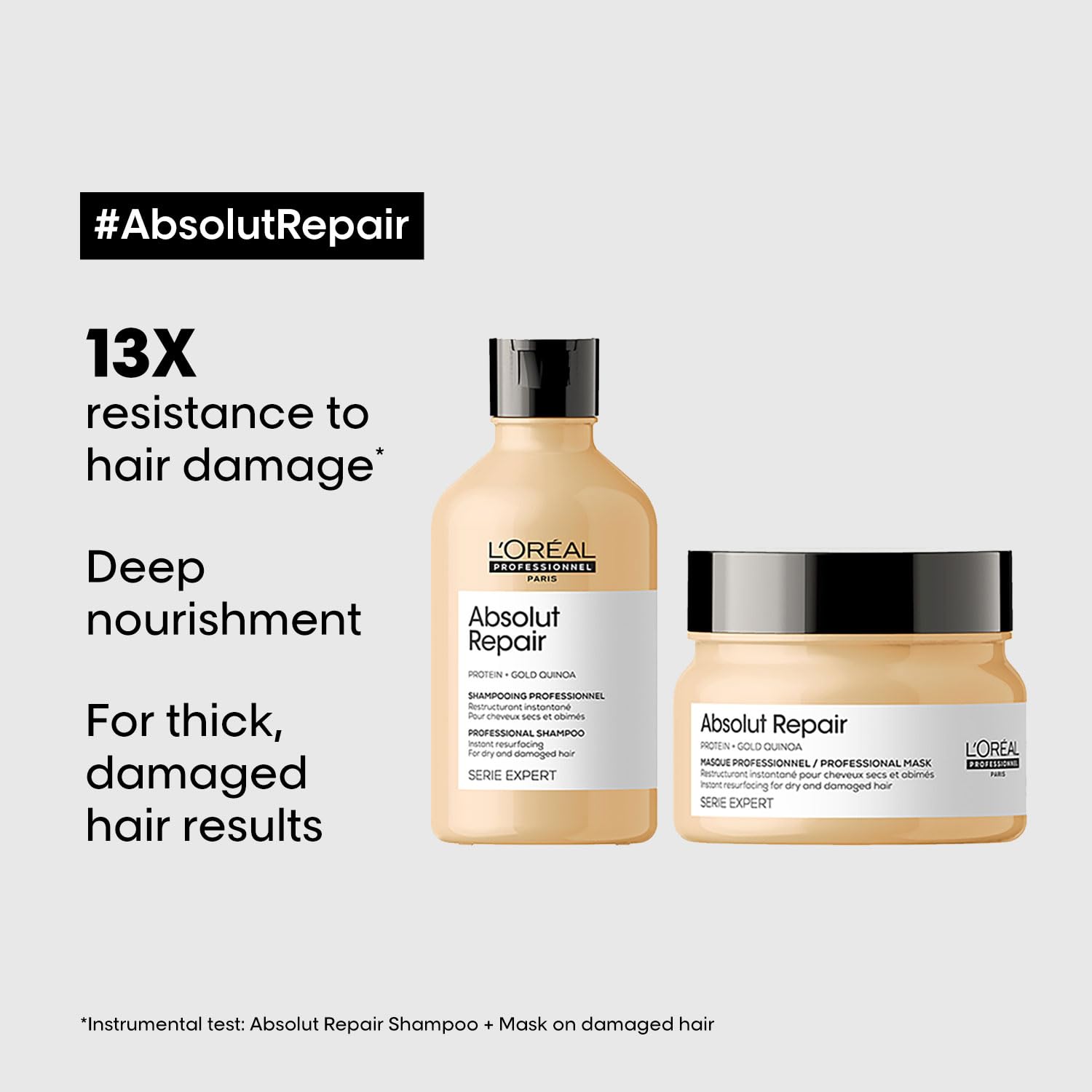 L'Oréal Professionnel Absolut Repair Shampoo With Protein And Gold Quinoa For Dry And Damaged Hair, Serie Expert, 300Ml loreal absolut shampoo by Sandeep kapoor 1
